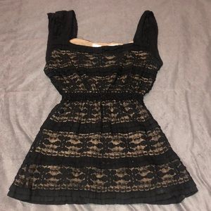 Black floral lacy tank top